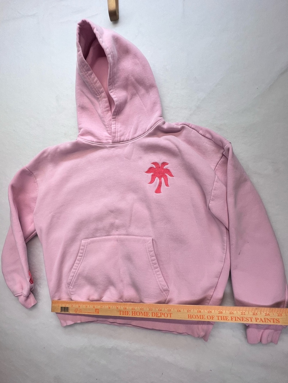 Pink Palm Puff Everything Comes In Embroidered Waves Hoodie Large - Picture 8 of 16